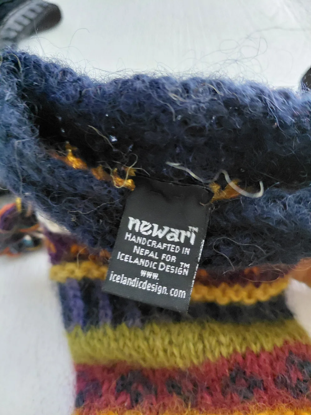 Nepal Hand-Knit Multicolor Wool Socks & Reversable Alpaca Fur Hat